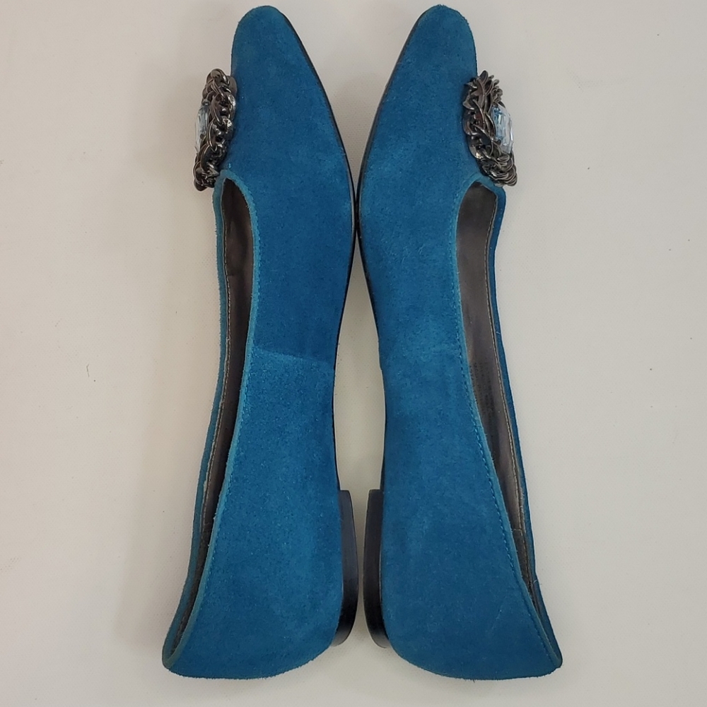 Fergie pointed toe blue suede Flats size 6 - Picture 4 of 16